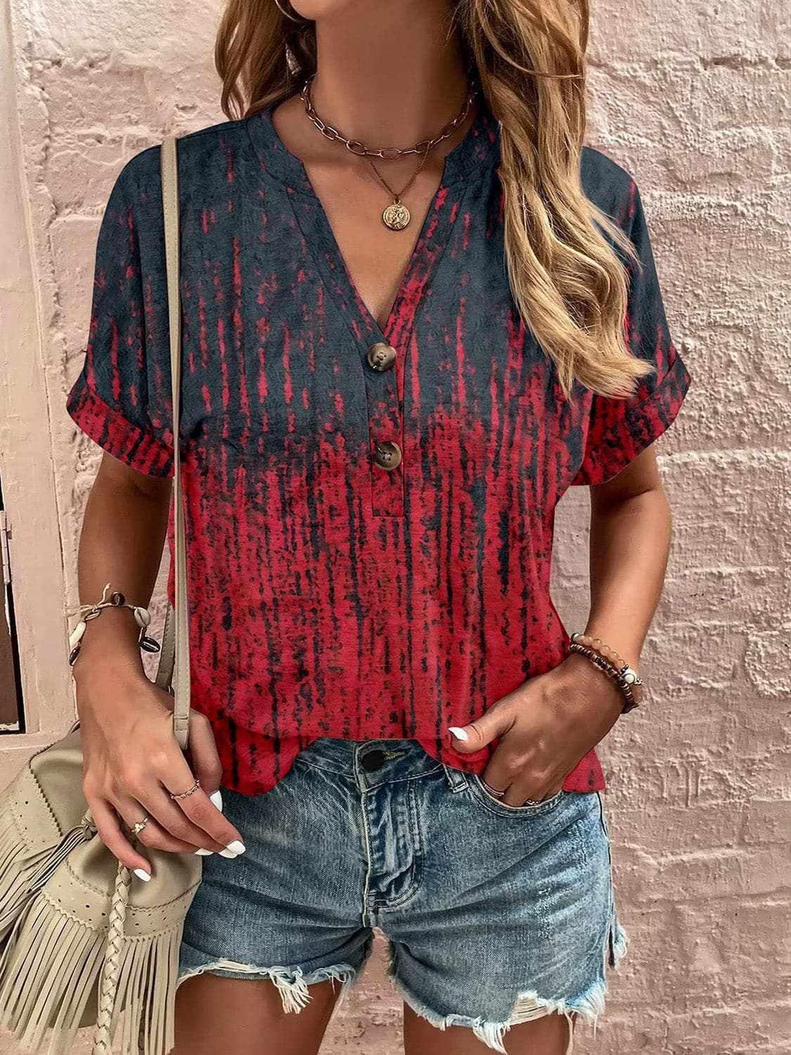 Chic sheer short sleeve blouse - Love Salve